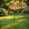 Metal Bird Bath Sunflower Flower Garden Stake Decorative Bee Butterfly Watering Station  Garden