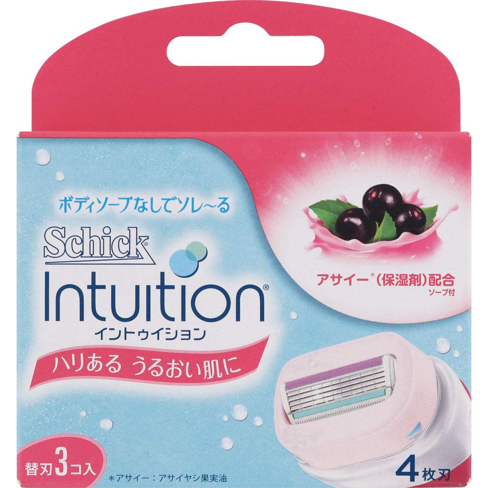 Schick Intuition Replacement Blades for Razors for Moisturized Skin of Women's Firm, (Pack 3)