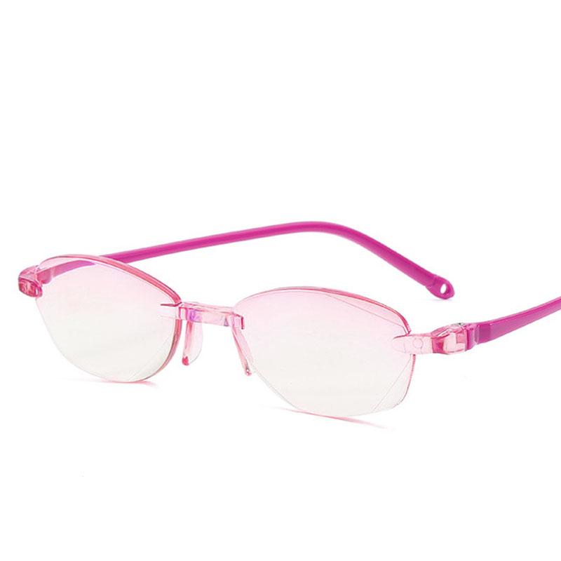 Классические очки для чтения без оправы с защитой от синего света для женщин и мужчин, квадратные очки без оправы для пресбиопии, диоптрии +1,0 1,5 2,5 4,0