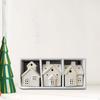 3 Pieces Christmas Miniature House Statue Tabletop Decor Ornament Ceramic Small Figurine for