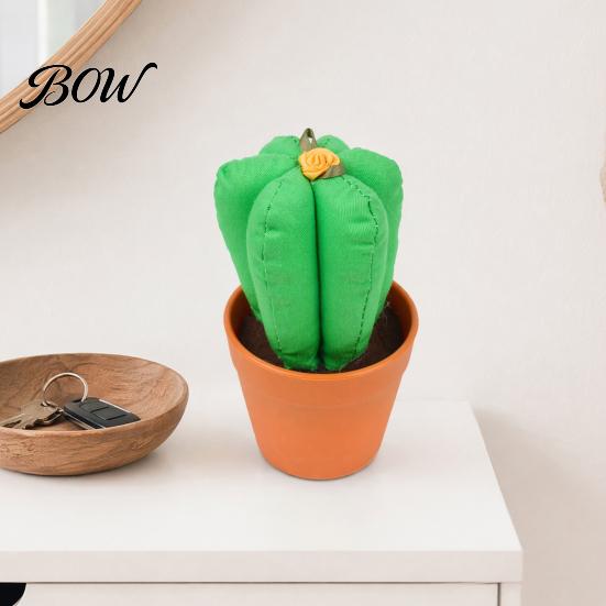 Handmade Non-woven Plant Cactus Ornaments, Soft Fabric Artificial Potted for Desk Durable Desktop Decoration Decor, No Watering Mini Gift Home