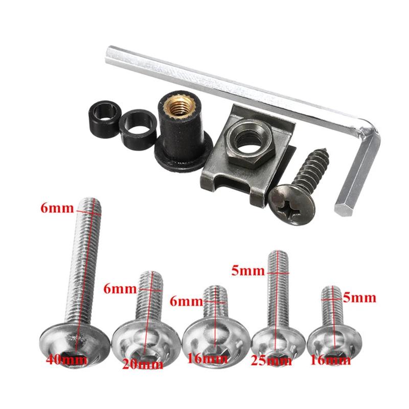 137 шт. комплект болтов для обтекателя мотоцикла, крепежные зажимы, гайки, алюминий для спортбайков Kawasaki, Suzuki, Honda, Yamaha, BMW