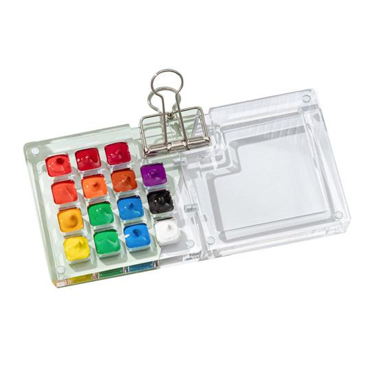 Мини-коробка для акварельных красок, карманный набор для путешествий для художника, универсальная цветовая палитра, портативная пластиковая книга для рисования