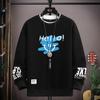 Spring  Autumn Men's Sweatshirt Japan Cartoon Cat Sportswear Long Sleeved O Neck T-shirt  Harajuku High Street Men Clothing 2024