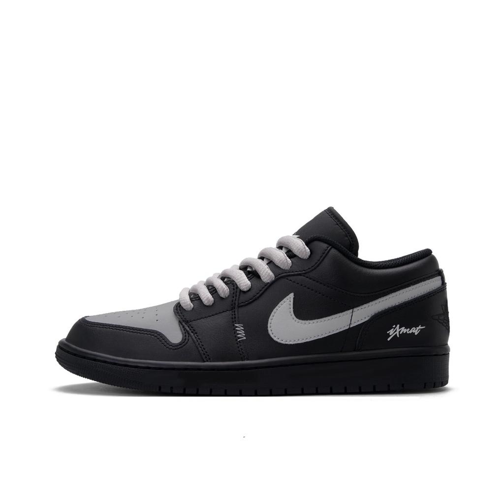 Jordan Air Jordan 1 Shadow Gray 'Shadow' Cushioning Slip Resistant Abrasion Resistant Low top Vintage Basketball Shoes 553558-093(Team724-)
