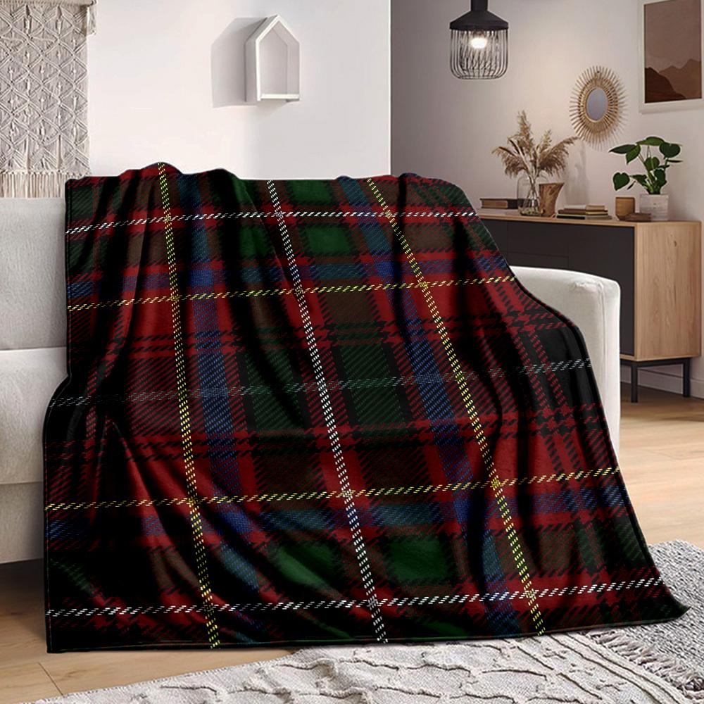 1pc Plaid Pattern Blanket Warm, Cozy, And Soft, Suitable for Sofas, Beds, Cars, And Office Use.Perfect for Camping And Travel, Making It a Great Gift