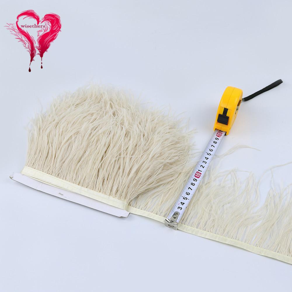 Ostrich Hair Cloth Edge Dress Dress Accessories Skirt Feather Trim With 10-15Cm Tassel