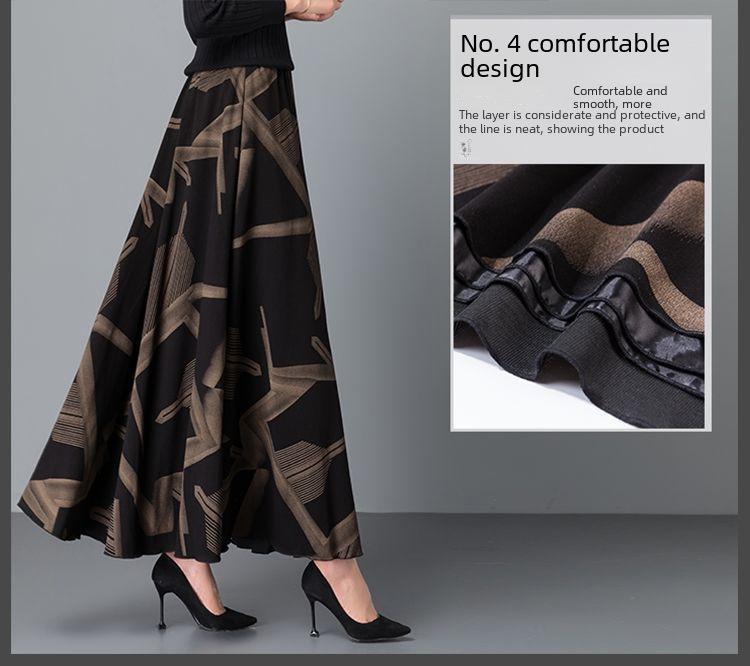 066 Юбка макси с высокой талией и цветочным принтом А-силуэта с разрезом для женщин