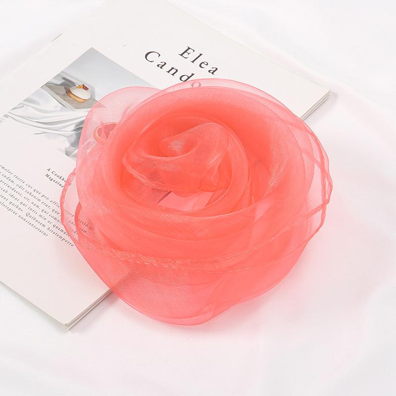 Performing Dance Scarves Square Scarves Music Teaching Aids Candy Colored Solid Color Scarves