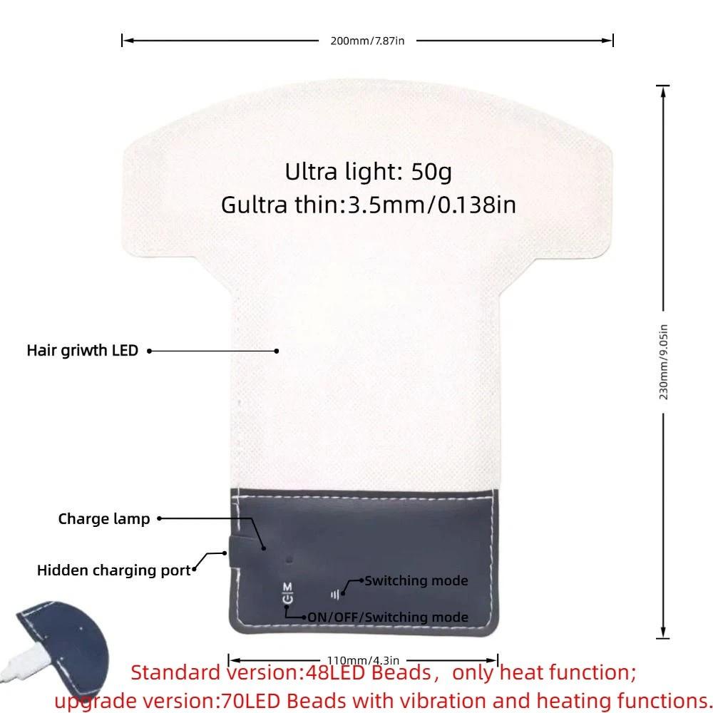 Red Blue Light Hair Growth Device Infrared Light Laser Hair Care Cap for Men and Women