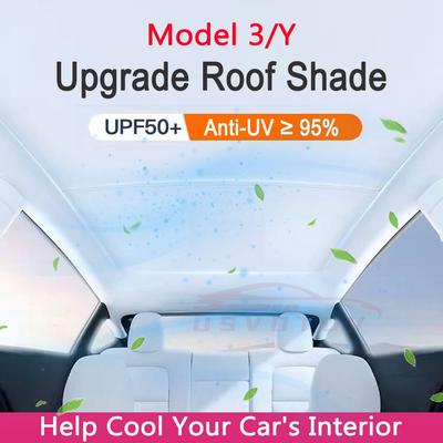 Солнцезащитный козырек люка для Tesla Model Y Juniper Model 3 2025 2025 Обновление Ледяная ткань Пряжка Солнцезащитные шторки Стеклянная крыша Передний Задний Люк