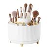 Makeup Brush Holder Large Capacity Multiple Compartments Multi-angle Rotating Countertop Cosmetic Organizer
