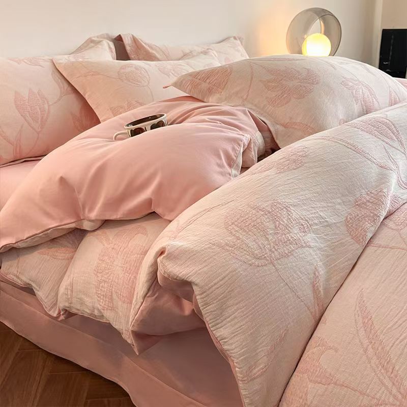 Постельное белье из чистого хлопка с начесом - Полный комплект из четырех предметов, включая простыни и наволочки из 100% хлопка - Трехкомпонентный комплект постельного белья