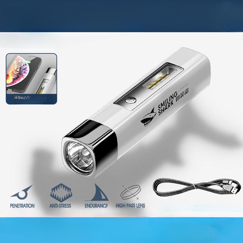 Мини-сильный фонарик, прожектор, боковые фонари, портативный, маленький, для походов, для ежедневной переноски, фонарик с аккумулятором