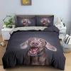 3D Dog King Queen Duvet Cover Funny Puppy Bedding Set For Kids Teens Adults Lovely Pet Animal Black 2/3pcs Polyester Quilt Cover