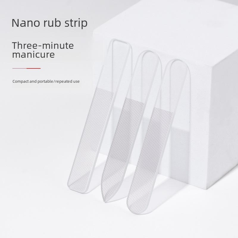 Черная стеклянная пилочка для ногтей из хрусталя: Двусторонняя машинка для придания формы и полировки ногтям для нейл-арта