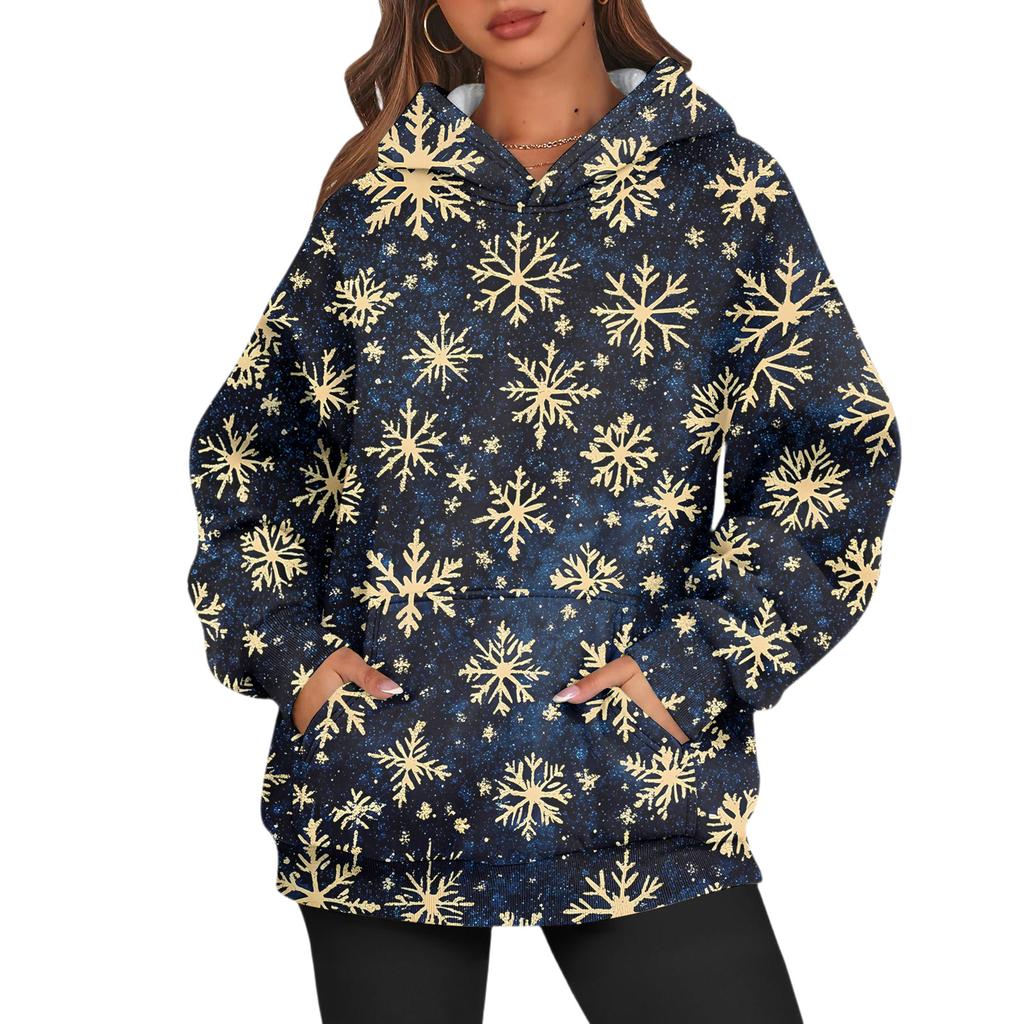 Women's Fashion Daily Versatile Casual Crewneck Sweatshirts Long Sleeve Printed Top Sweatshirts