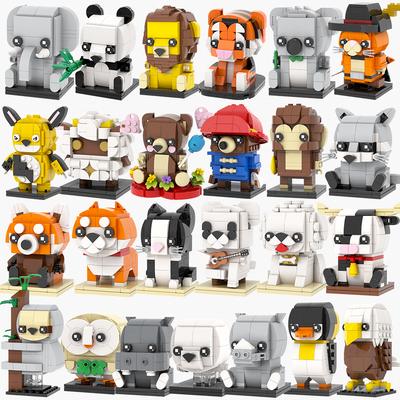 MOOXI Серия Животные MOC Кирпич Панда Тигр Кот Кирпичноголовый Ser Модель Взрослые Строительный блок Детские Образовательные Игрушки Для Детей Подарок