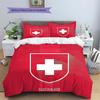 Switzerland national football Pattern Bedding Home Decoration Birthday Gift (1 * duvet cover + 2 * pillowcase, without core),fan merchandise.