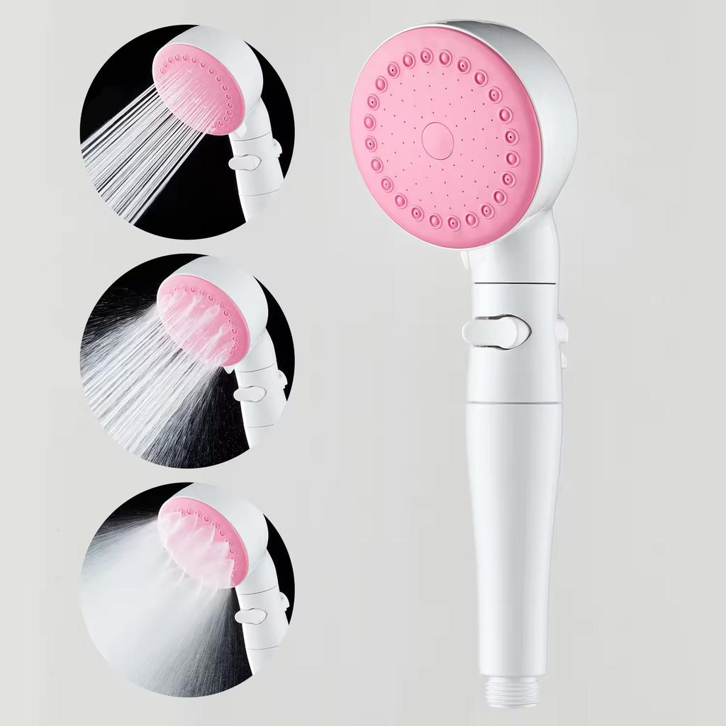 High Pressure 3 Modes Modern White ABS Plastic Handheld Shower Head with Easy Installation Bathroom Faucet Accessories