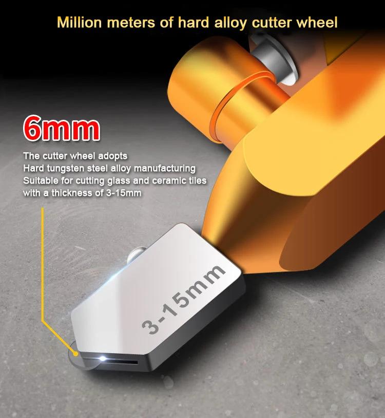 2 In 1 Glass Cutter Set Manual Tile Diamond Cutter Slicer Roller High-Strength Ceramic Cutting Tile Opener Construction Tools
