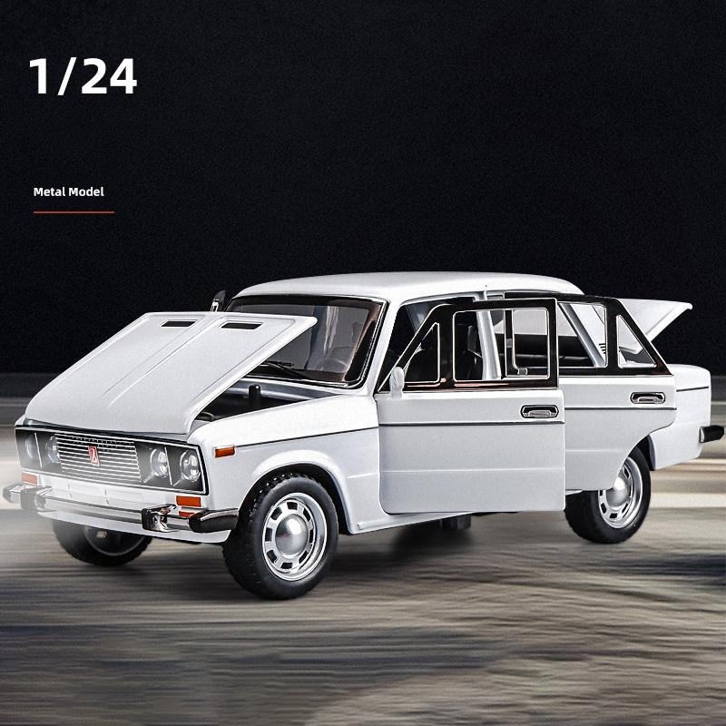 1/24 Российская LADA 2106 Металлическая модель автомобиля Игрушка Литье под давлением Металл Инерционный Музыка Свет Автомобильные игрушки для детей Транспортное средство