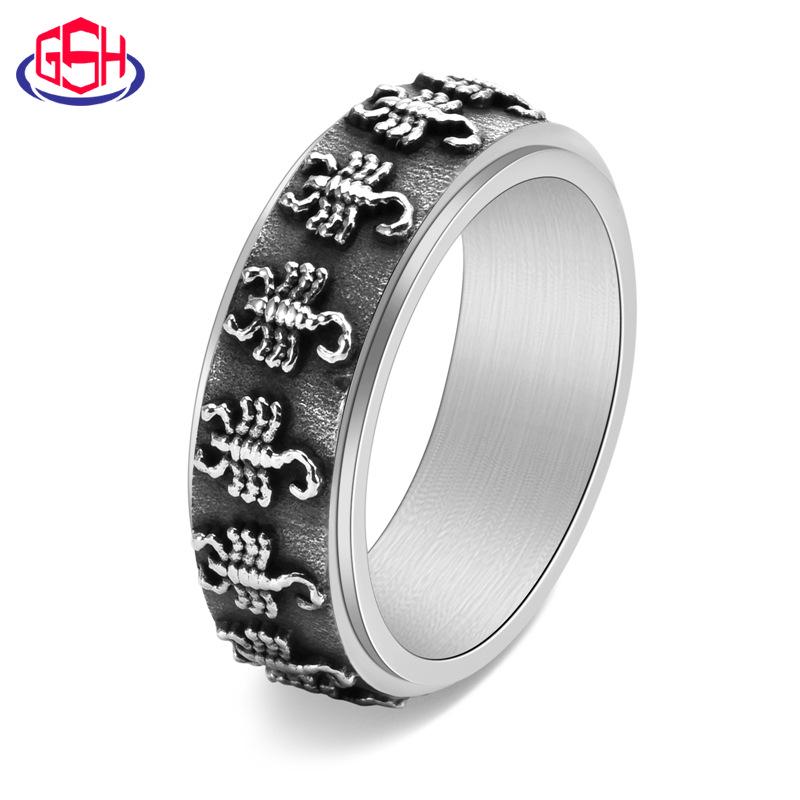 Оригинальное рождественское кольцо из титановой стали с оленем, звездой и сердцем, вращающееся, для мужчин и женщин