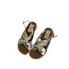 2025 Spring and Autumn New Fashion Versatile Fashion Roman Sandals Fairy Style Flat French One-word Strap