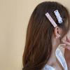 2Pcs/set Korean Style Bow Plaid Hair Clip Barrettes Korean Hair Clip Cartoon Cat Hairpin  Holiday