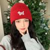Cartoon Puppy Patch Knitted Hat Men's Winter Big Head Circumference Warm Cold Hat Student Versatile Bag Head Wool Hat
