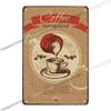 Coffee Vintage Signs Tin Metal  Art Iron Painting Decoration Cafe Pub Club Bar Retro Poster Wall Stickers Home Decor 20x30cm