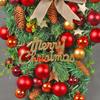 Bowknot Christmas Wreath with Decoration Ball Christmas Upside Down Tree Pendant Creative   Store