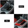 Inner Gear Shift Panel Decoration Cover Trim For Dodge Challenger 2015- Red