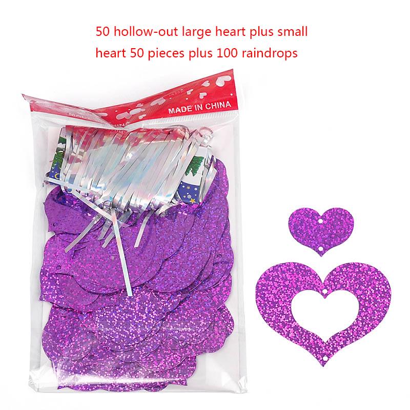 Birthday DIY Wedding Party 50PCS/Set Paillette Pendant Heart Butterfly Decorations 100PCS/1Set AVE