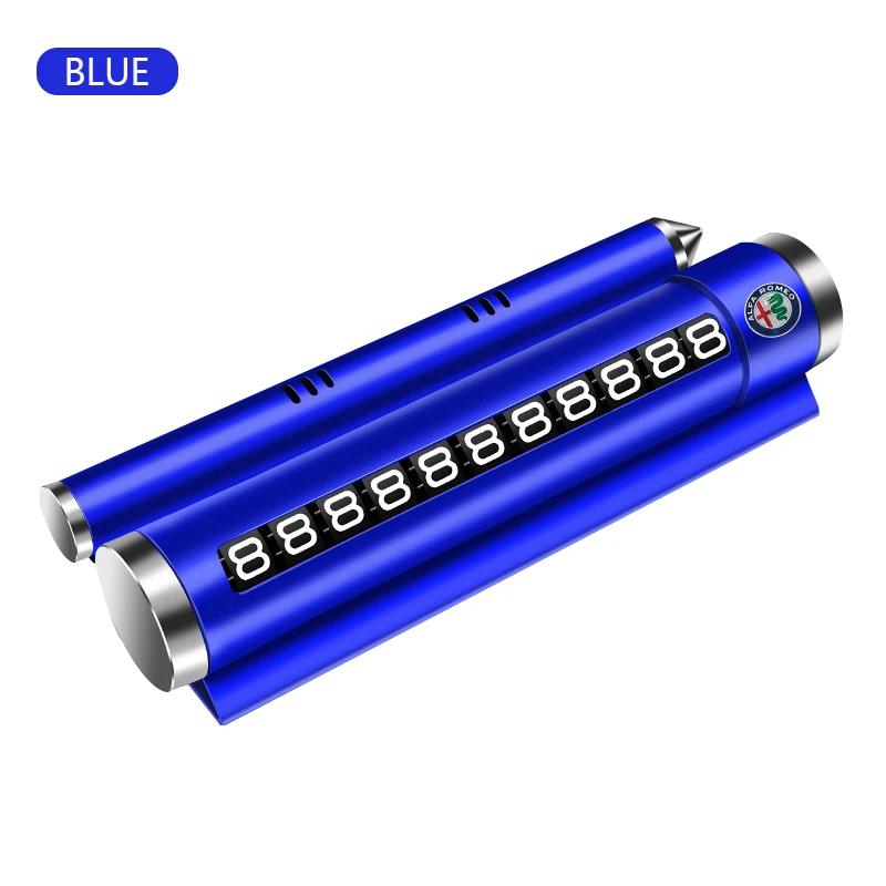 1PCS Metal Car Temporary Parking Card Rotatable Phone Number Plate For Alfa Romeo 159 Giulietta Giulia 147 Mito 156 166 Stelvio khg156