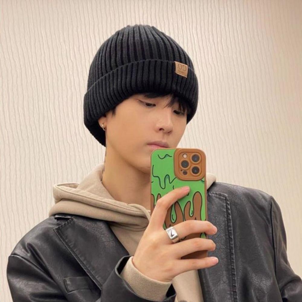 Casual Plush Knitted Hat Windproof Warm Beanie Cap Fashion Winter Knitted Hats Unisex