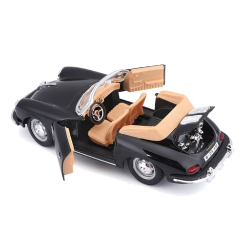 Bburago 1/24 Scale Porsche 356B Cabriolet 1961 Black / Diecast Model Car, Finished Product, 18-22078