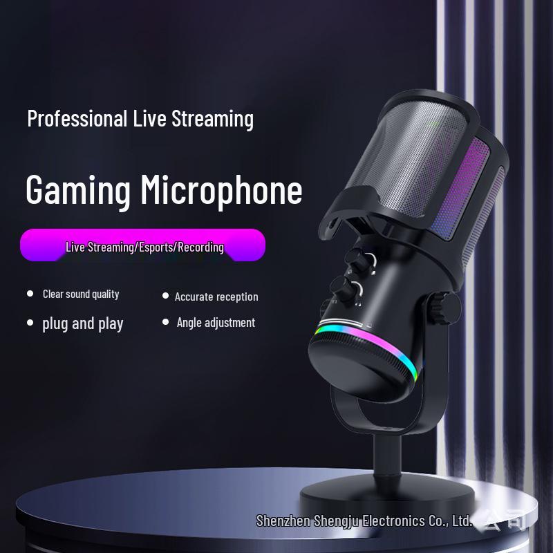 RGB USB конденсаторный микрофон для стриминга, игр и записи