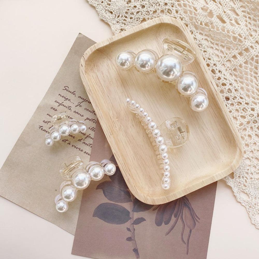 Imitation Pearl Pearl Hair Clip Plastic Girls Hairpin Fashion Fashion Elegant Hairgrips