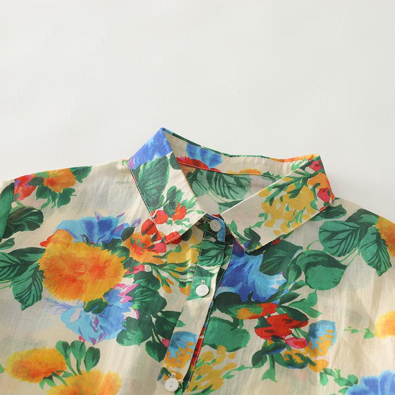 DIMANAF Женские хлопковые топы больших размеров, рубашки, футболки, повседневная свободная блузка, 2025, новая осенняя, с принтом, с длинным рукавом