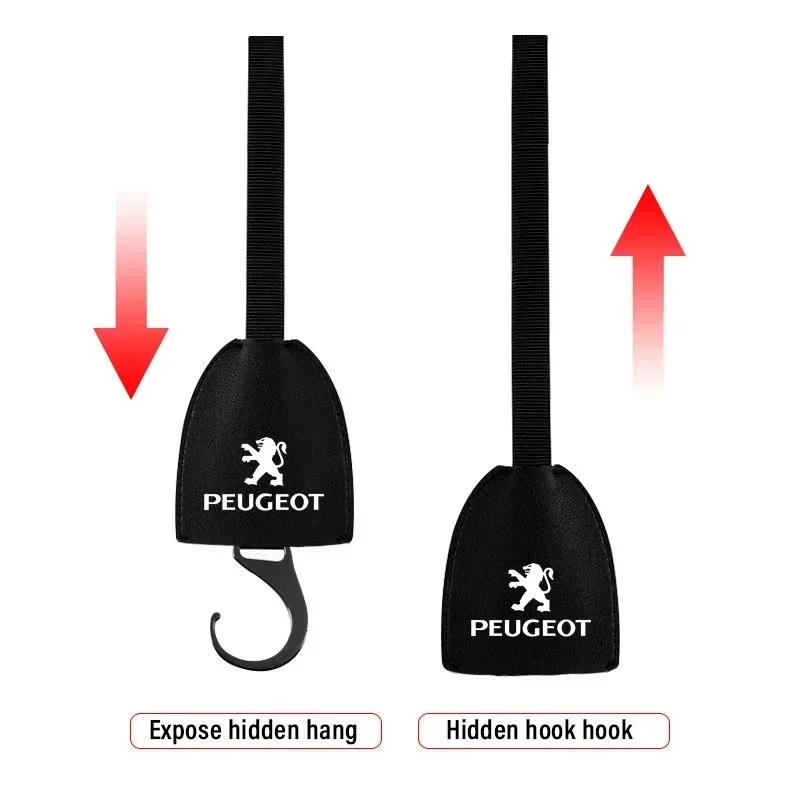 Кожаные крючки на спинку автомобильного сиденья Портативная вешалка для сумок Для Peugeot 206 307 308 3008 207 208 407 508 2008 107 106 205 Аксессуары
