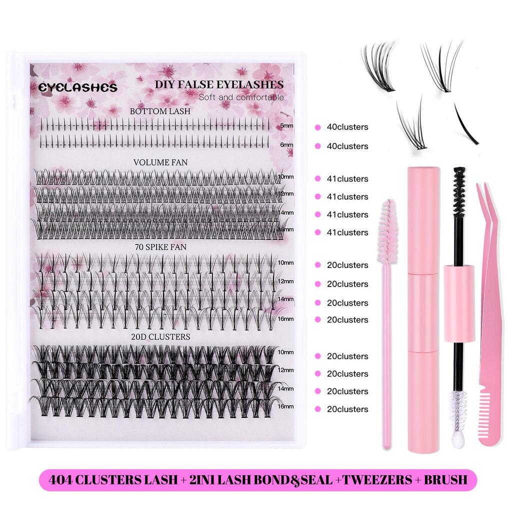 404 Clusters Large-Capacity Lower Eyelashes: DIY Mixed Small Devil Single Cluster False Lashes
