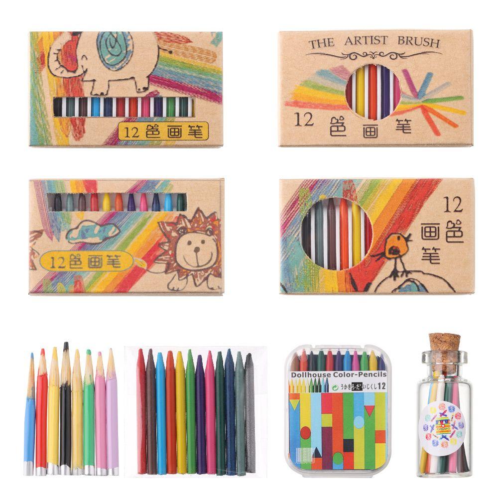 Painting Tools Dollhouse Decoration Doll Colorful Crayon Miniature Color Pencil Dolls Accessories