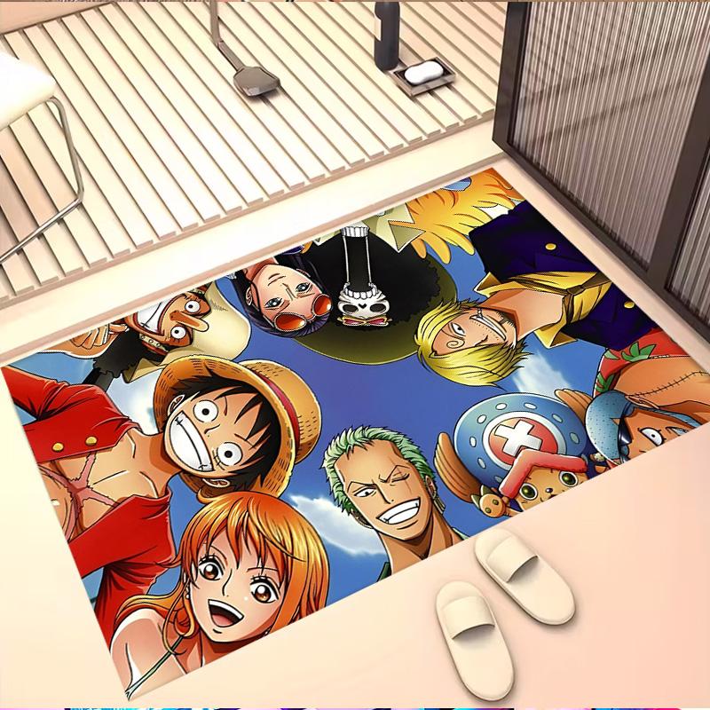 Коврик с принтом One Piece, Моющийся напольный ковер, Для прихожей, Общежития, Прачечной, Офиса, Кабинета, Домашний декор, Подарок на День рождения, Рождество