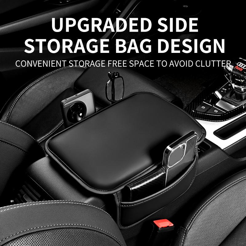 Подушка для подлокотника автомобиля, подушка для подлокотника из искусственной кожи с сумкой для хранения с обеих сторон