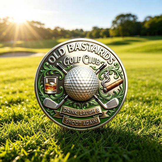 Commemorative Golf Coin Old Bastards Golf Club Member Coin Metal Badge