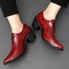 Men High Heels White Derby Wedding Dress Dance Business Formal Red Elevator Shoes Height Increase Tuxedo Prom Blazers Shoes Plus Size