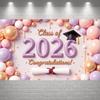 Выпускное мероприятие Дисплей Розовый Блеск 2026 Класс Фон для Класса Выпуск 2026 Дисплей Выпуск 2026 Фон для Выпускного Празднования