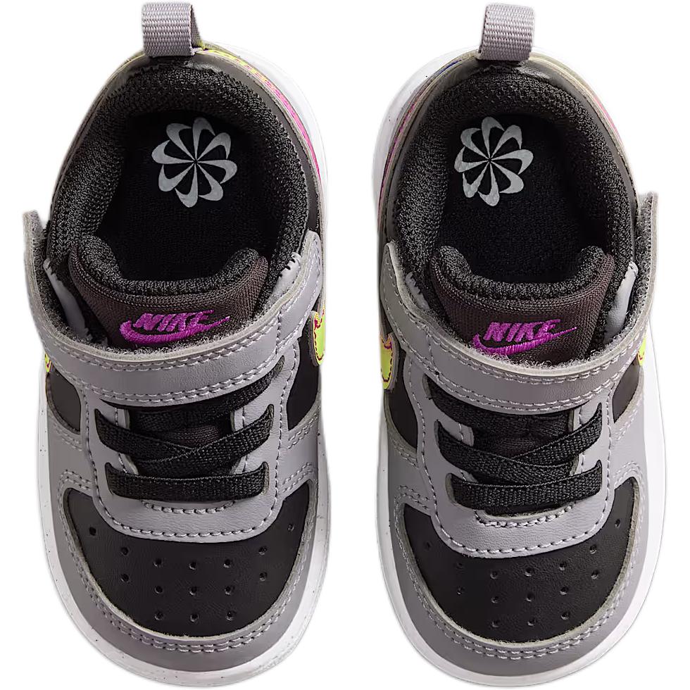 Nike Court Borough Mid top Toddler Shoes Black Gray Infant And Toddler IO6964-001