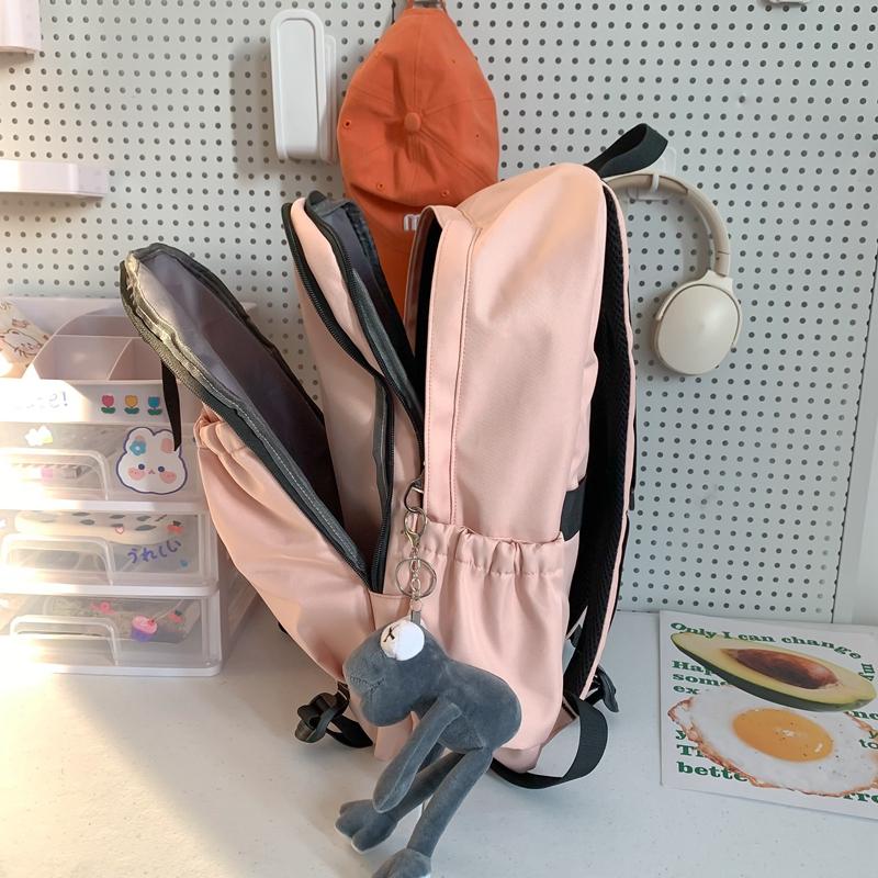 Студенческий школьный рюкзак, однотонный рюкзак большой емкости, рюкзак для старшей средней школы на открытом воздухе